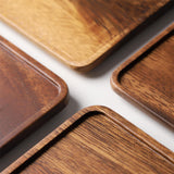 Maxbell Rectangular Wood Tea Tray Wooden Plate Coffee Sushi Snacks Serving Plate S