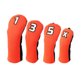 Maxbell 4x Golf Wood Headcover Drivers Covers Protection Guard w/Big Number Orange