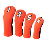 Maxbell 4x Golf Wood Headcover Drivers Covers Protection Guard w/Big Number Orange