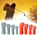 Maxbell 4x Golf Wood Headcover Drivers Covers Protection Guard w/Big Number Orange