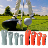 Maxbell 4x Golf Wood Headcover Drivers Covers Protection Guard w/Big Number Orange