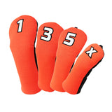 Maxbell 4x Golf Wood Headcover Drivers Covers Protection Guard w/Big Number Orange