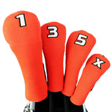 Maxbell 4x Golf Wood Headcover Drivers Covers Protection Guard w/Big Number Orange