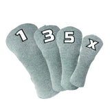 Maxbell 4x Golf Wood Headcover Drivers Covers Protection Guard w/Big Number Grey