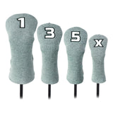 Maxbell 4x Golf Wood Headcover Drivers Covers Protection Guard w/Big Number Grey