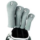 Maxbell 4x Golf Wood Headcover Drivers Covers Protection Guard w/Big Number Grey