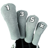 Maxbell 4x Golf Wood Headcover Drivers Covers Protection Guard w/Big Number Grey