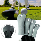 Maxbell 4x Golf Wood Headcover Drivers Covers Protection Guard w/Big Number Grey