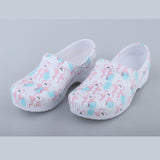 Maxbell Women Slip Resistant Chef Food Service Work Nursing Shoes Flamingo Patterned 41