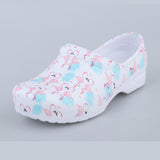 Maxbell Women Slip Resistant Chef Food Service Work Nursing Shoes Flamingo Patterned 41