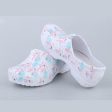 Maxbell Women Slip Resistant Chef Food Service Work Nursing Shoes Flamingo Patterned 41