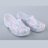 Maxbell Women Slip Resistant Chef Food Service Work Nursing Shoes Flamingo Patterned 41