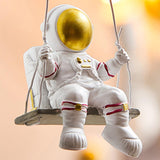 Maxbell Cute Astronaut Figurines Toys Gifts Home Living Room Nursery Wall Decor sitting on swing