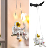 Maxbell Cute Astronaut Figurines Toys Gifts Home Living Room Nursery Wall Decor sitting on swing