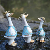 Maxbell Garden Ceramic Duck Ornament Indoor Outdoor Statue Sculpture Decor Set 3