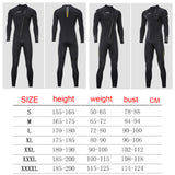 Maxbell Diving Wetsuit Full Length Wet Suit Surf Diving Suit Front Zipper Swimsuit Men XL