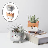 Maxbell Cartoon Ceramic Animal Flowerpot Succulent Pot Vase Planter Indoor Outdoor Corgi