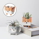 Maxbell Cartoon Ceramic Animal Flowerpot Succulent Pot Vase Planter Indoor Outdoor Corgi