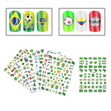 Maxbell New 12 Sheets Football Elements Flag Nail Art Stickers Adhesive Decals DIY