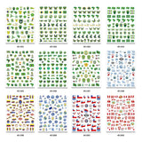 Maxbell New 12 Sheets Football Elements Flag Nail Art Stickers Adhesive Decals DIY