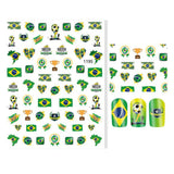 Maxbell New 12 Sheets Football Elements Flag Nail Art Stickers Adhesive Decals DIY