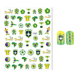 Maxbell New 12 Sheets Football Elements Flag Nail Art Stickers Adhesive Decals DIY