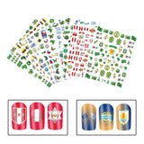 Maxbell New 12 Sheets Football Elements Flag Nail Art Stickers Adhesive Decals DIY