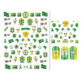 Maxbell New 12 Sheets Football Elements Flag Nail Art Stickers Adhesive Decals DIY