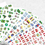 Maxbell New 12 Sheets Football Elements Flag Nail Art Stickers Adhesive Decals DIY