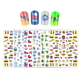 Maxbell New 12 Sheets Football Elements Flag Nail Art Stickers Adhesive Decals DIY