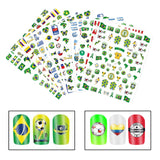 Maxbell New 12 Sheets Football Elements Flag Nail Art Stickers Adhesive Decals DIY