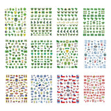 Maxbell New 12 Sheets Football Elements Flag Nail Art Stickers Adhesive Decals DIY