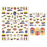 Maxbell New 12 Sheets Football Elements Flag Nail Art Stickers Adhesive Decals DIY