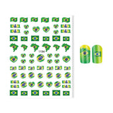 Maxbell New 12 Sheets Football Elements Flag Nail Art Stickers Adhesive Decals DIY