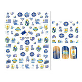 Maxbell New 12 Sheets Football Elements Flag Nail Art Stickers Adhesive Decals DIY