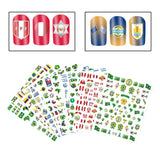 Maxbell New 12 Sheets Football Elements Flag Nail Art Stickers Adhesive Decals DIY