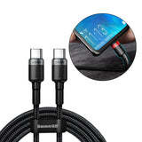 Maxbell 100W QC 3.0 Type-C Cable for HUAWEI Mobile Phones Tablets 480Mbps Grey Black