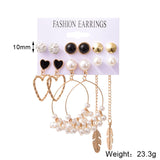 Maxbell 6Pairs Earrings Multiple Women Ear Stud Set Hypoallergenic Wedding Jewelry