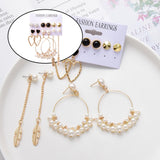 Maxbell 6Pairs Earrings Multiple Women Ear Stud Set Hypoallergenic Wedding Jewelry