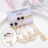 Maxbell 6Pairs Earrings Multiple Women Ear Stud Set Hypoallergenic Wedding Jewelry