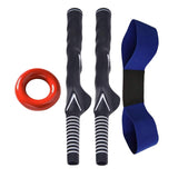 Maxbell Golf Swing Club Rubber Grip and Arm Band Set Training Tool 4PCS Blue