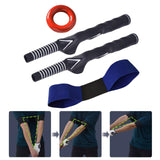 Maxbell Golf Swing Club Rubber Grip and Arm Band Set Training Tool 4PCS Blue