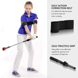 Maxbell Golf Swing Club Rubber Grip and Arm Band Set Training Tool 4PCS Blue