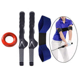 Maxbell Golf Swing Club Rubber Grip and Arm Band Set Training Tool 4PCS Blue