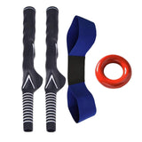 Maxbell Golf Swing Club Rubber Grip and Arm Band Set Training Tool 4PCS Blue