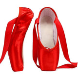 Maxbell Ballet Shoes Professional Dance Shoes Adult Pointe Slippers Lace Up 34-43 Red 43