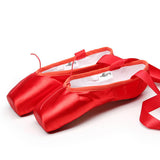 Maxbell Ballet Shoes Professional Dance Shoes Adult Pointe Slippers Lace Up 34-43 Red 43