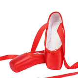 Maxbell Ballet Shoes Professional Dance Shoes Adult Pointe Slippers Lace Up 34-43 Red 43