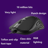 Maxbell Ultralight RGB Gaming Mouse Wired Hollow-Out Design High Precision Black