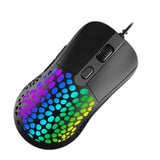 Maxbell Ultralight RGB Gaming Mouse Wired Hollow-Out Design High Precision Black